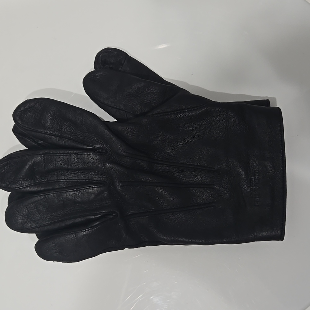 Coach Black Leather Gloves Size MEDIUM